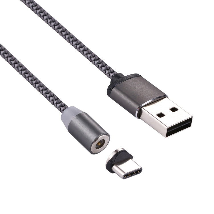 Cabo de Carregamento Magnético USB-C / Tipo-C para USB 2.0 Estilo Trançado de 1m com Rotação de 360 Graus e Indicador LED
