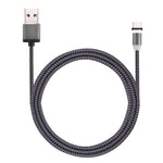Cabo de Carregamento Magnético USB-C / Tipo-C para USB 2.0 Estilo Trançado de 1m com Rotação de 360 Graus e Indicador LED
