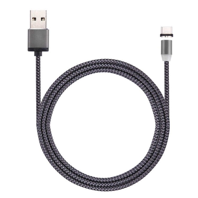 Cabo de Carregamento Magnético USB-C / Tipo-C para USB 2.0 Estilo Trançado de 1m com Rotação de 360 Graus e Indicador LED