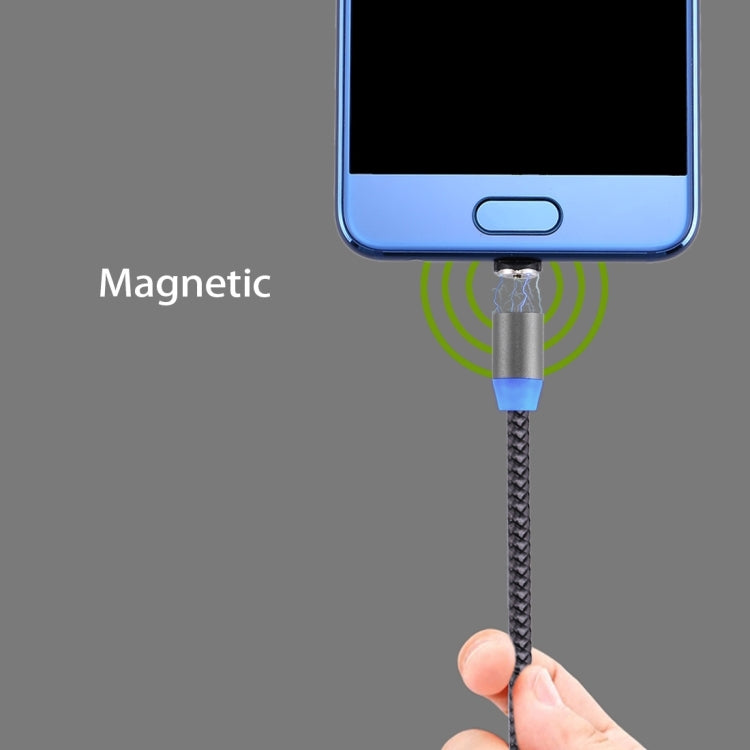 Cabo de Carregamento Magnético USB-C / Tipo-C para USB 2.0 Estilo Trançado de 1m com Rotação de 360 Graus e Indicador LED
