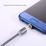 Cabo de Carregamento Magnético USB-C / Tipo-C para USB 2.0 Estilo Trançado de 1m com Rotação de 360 Graus e Indicador LED