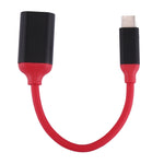 Cabo adaptador conversor OTG USB-C / Type-C 3.1 macho para USB 3.0 fêmea com cabeça em liga de alumínio de 15cm