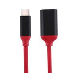 Cabo adaptador conversor OTG USB-C / Type-C 3.1 macho para USB 3.0 fêmea com cabeça em liga de alumínio de 15cm