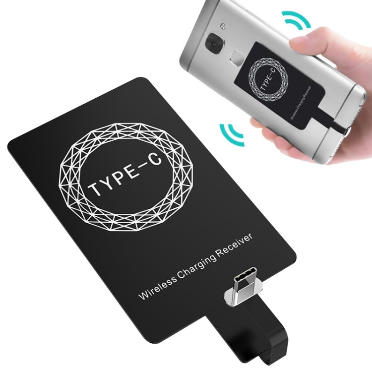 Receptor de Carregamento Sem Fios Padrão Qi 5V 800mA com Porta USB-C / Tipo-C, Para Telemóveis Tipo-C