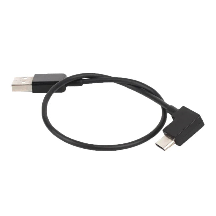 Cabo Conector de Dados USB para USB-C / Tipo-C em Ângulo Direito de 30cm para DJI SPARK / MAVIC PRO / Phantom 3 & 4 / Inspire 1 & 2, USB para USB-C / Tipo-C