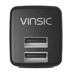 Carregador de Parede USB Vinsic 12W 5V 2.4A com Dupla Saída USB Adaptador de Carregamento