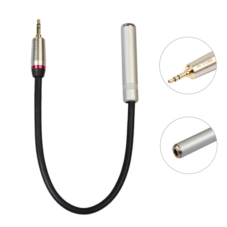 Cabo adaptador de áudio REXLIS TC128MF macho 3,5mm para fêmea 6,5mm, comprimento: 60cm