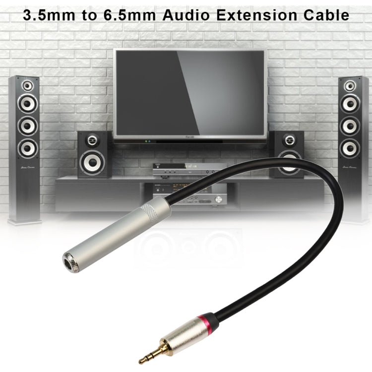 Cabo adaptador de áudio REXLIS TC128MF macho 3,5mm para fêmea 6,5mm, comprimento: 60cm