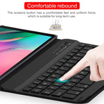 Capa de Couro para Tablet com Teclado Bluetooth Magnético Destacável Ultrafinah para Galaxy Tab A 8.0 2019 P200 / P205, com Suporte