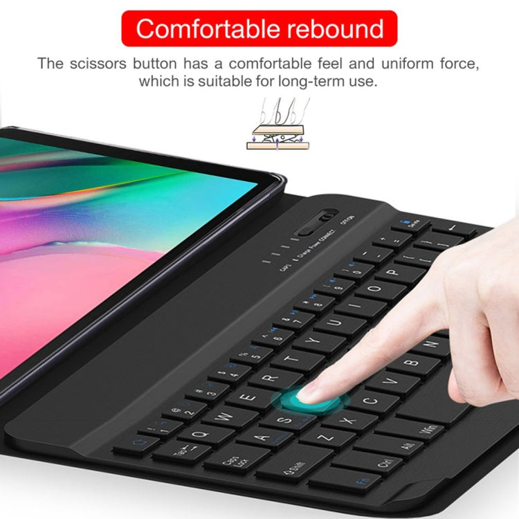Capa de Couro para Tablet com Teclado Bluetooth Magnético Destacável Ultrafinah para Galaxy Tab A 8.0 2019 P200 / P205, com Suporte