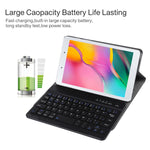 Capa de Couro para Tablet com Teclado Bluetooth Magnético Destacável Ultrafinah para Galaxy Tab A 8.0 2019 P200 / P205, com Suporte