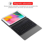 Capa de Couro para Tablet com Teclado Bluetooth Magnético Destacável Ultrafinah para Galaxy Tab A 8.0 2019 P200 / P205, com Suporte