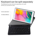 Capa de Couro para Tablet com Teclado Bluetooth Magnético Destacável Ultrafinah para Galaxy Tab A 8.0 2019 P200 / P205, com Suporte