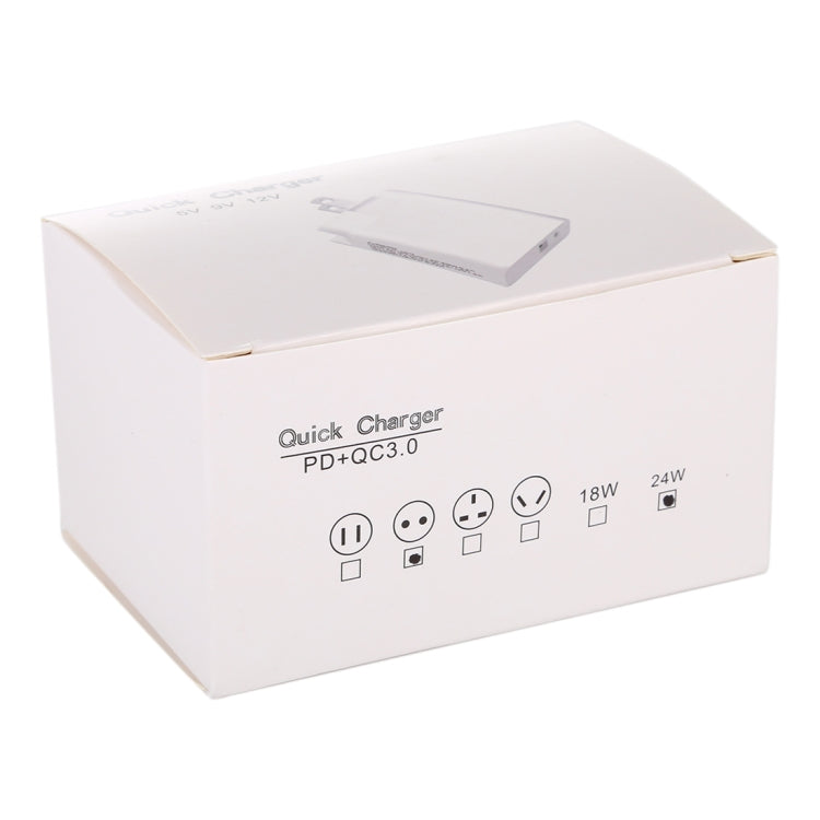 Carregador rápido 24W PD + QC3.0 com ficha EU, Ficha EU 24W