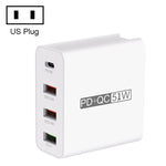 Adaptador de Energia Carregador de Viagem USB de Carregamento Rápido de 4 Portas WLX-A6, Ficha EUA, Ficha EUA