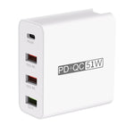 Adaptador de Energia Carregador de Viagem USB de Carregamento Rápido de 4 Portas WLX-A6, Ficha EUA, Ficha EUA