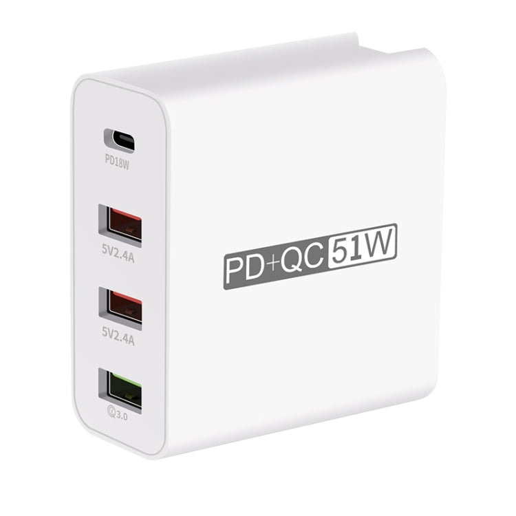 Adaptador de Energia Carregador de Viagem USB de Carregamento Rápido de 4 Portas WLX-A6, Ficha EUA, Ficha EUA