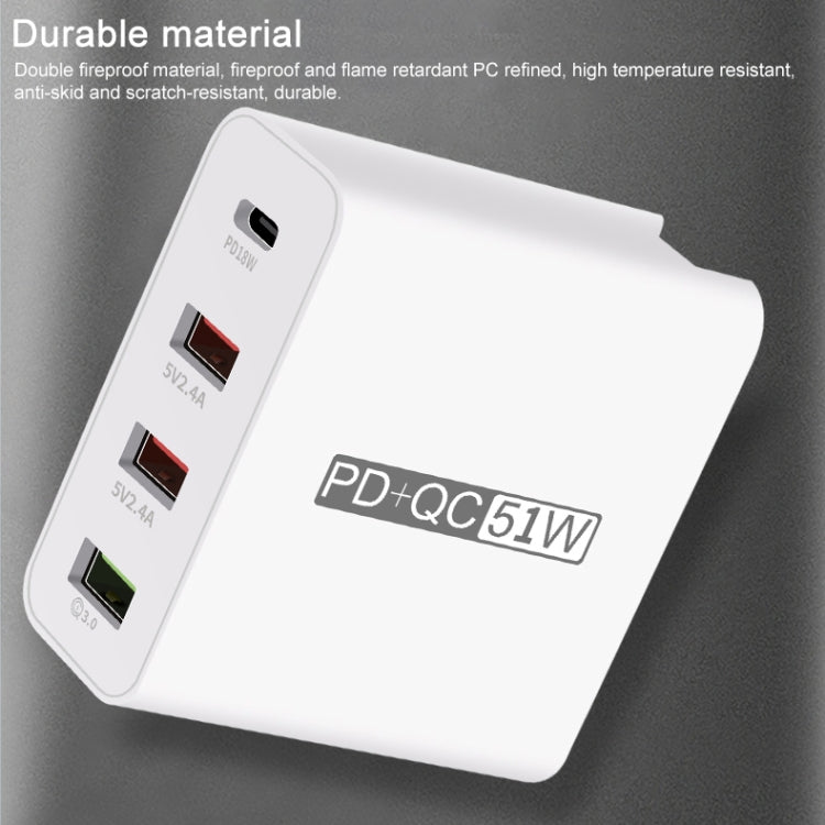 Adaptador de Energia Carregador de Viagem USB de Carregamento Rápido de 4 Portas WLX-A6, Ficha EUA, Ficha EUA