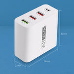 Adaptador de Energia Carregador de Viagem USB de Carregamento Rápido de 4 Portas WLX-A6, Ficha EUA, Ficha EUA