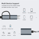Cabo adaptador trançado em nylon USB 3.0 fêmea para Micro USB + USB-C / Type-C macho para carregamento + transmissão OTG, comprimento do cabo: 17cm, Micro USB 17cm cinzento, Micro USB 17cm dourado