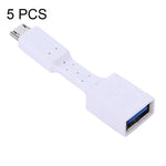 5 Unidades de Adaptador OTG Micro USB Macho para USB 3.0 Fêmea, Micro USB para USB 3.0