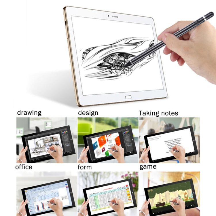 Caneta Stylus de Ecrã Tátil Capacitivo Recarregável Universal Longa com Ponta Metálica Superfina de 2,3mm para iPhone, iPad, Samsung e Outros Smartphones ou Tablets com Ecrã Tátil Capacitivo