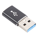 3 PCS Adaptador Feminino USB-C / Type-C para Masculino USB 3.0 em Liga de Alumínio, Suporta Carregamento e Transmissão de Dados, USB 3.0
