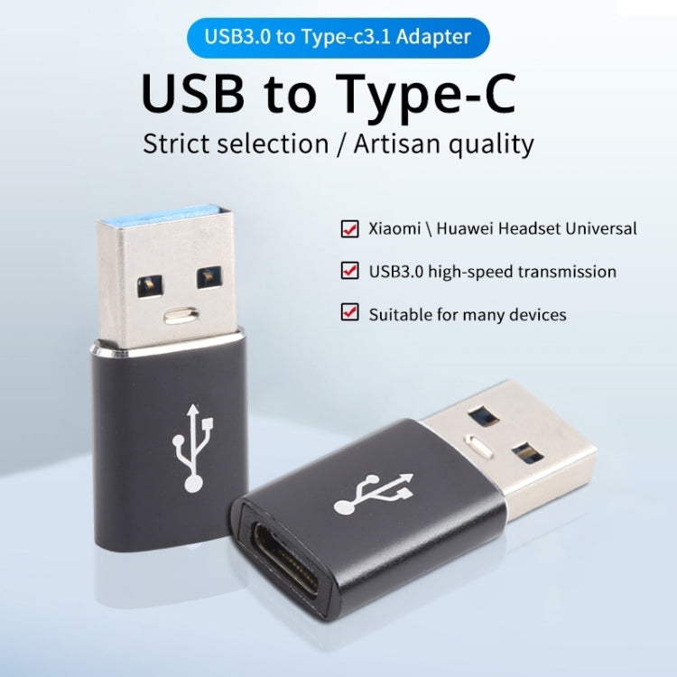 3 PCS Adaptador Feminino USB-C / Type-C para Masculino USB 3.0 em Liga de Alumínio, Suporta Carregamento e Transmissão de Dados, USB 3.0
