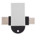 Adaptador OTG Multifuncional USB 3.0 Fêmea para USB-C / Tipo-C Macho + Micro USB Macho com Orifício para Correia