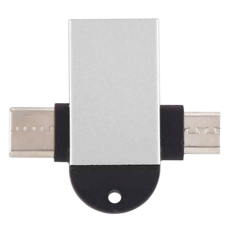 Adaptador OTG Multifuncional USB 3.0 Fêmea para USB-C / Tipo-C Macho + Micro USB Macho com Orifício para Correia