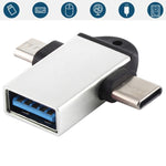 Adaptador OTG Multifuncional USB 3.0 Fêmea para USB-C / Tipo-C Macho + Micro USB Macho com Orifício para Correia