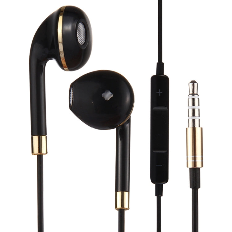 Auricular Intra-auricular com Fio Preto 3,5mm com Controlo de Linha e Microfone para iPhone, Galaxy, Huawei, Xiaomi, LG, HTC e Outros Smartphones