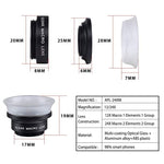 APEXEL APL-24X-H Lente Universal Externa 2 em 1 12X & 24X Macro para Telemóvel com Pára-Sol