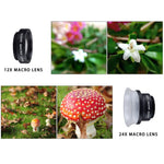 APEXEL APL-24X-H Lente Universal Externa 2 em 1 12X & 24X Macro para Telemóvel com Pára-Sol