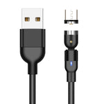 Cabo de Carregamento Magnético Giratório USB para Micro USB Trançado em Nylon, 2m Micro USB