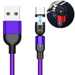 Cabo de Carregamento Magnético Giratório USB para Micro USB Trançado em Nylon, 2m Micro USB