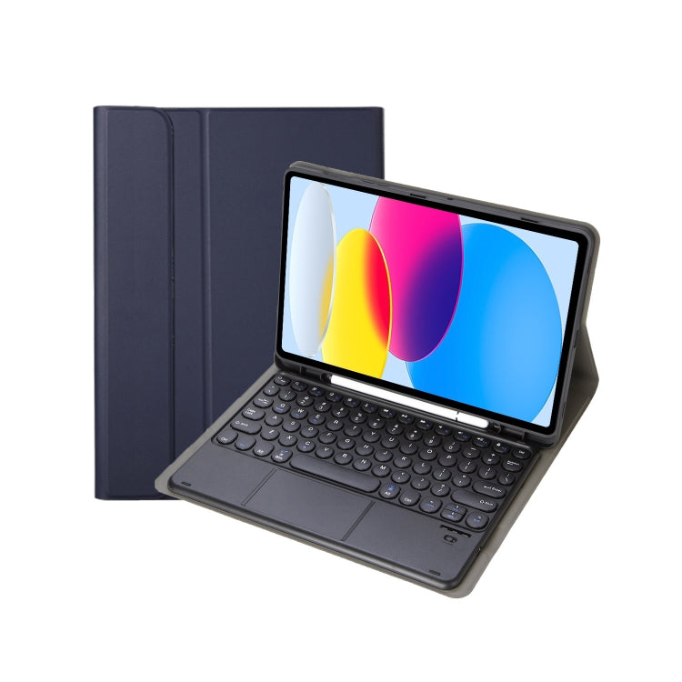 Para iPad 11 2025 / 10ª Geração 10.9 2022 Capa de Couro para Tablet com Teclado Tátil Bluetooth com Textura de Pele de Carneiro e Slot para Caneta YA10B-A, YA10B-A