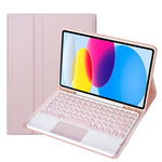 Para iPad 11 2025 / 10ª Geração 10.9 2022 Capa de Couro para Tablet com Teclado Tátil Bluetooth com Textura de Pele de Carneiro e Slot para Caneta YA10B-A, YA10B-A