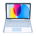 Para iPad 11 2025 / 10ª Geração 10.9 2022 Capa de Couro para Tablet com Teclado Tátil Bluetooth com Textura de Pele de Carneiro e Slot para Caneta YA10B-A, YA10B-A
