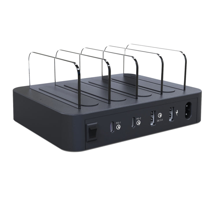 Carregador Inteligente 45W PD USB-C / Tipo-C + 18W PD USB-C / Tipo-C + 18W QC 3.0 USB + Portas USB com Moldura Destacável, Ficha UE, 016PD Ficha UE