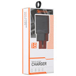 LZ-728 Carregador de Viagem 2 em 1 18W QC 3.0 USB + Cabo de Dados USB para USB-C / Tipo-C, Ficha UE, Comprimento do Cabo: 1m, com Cabo USB-C / Tipo-C