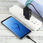LZ-728 Carregador de Viagem 2 em 1 18W QC 3.0 USB + Cabo de Dados USB para USB-C / Tipo-C, Ficha UE, Comprimento do Cabo: 1m, com Cabo USB-C / Tipo-C
