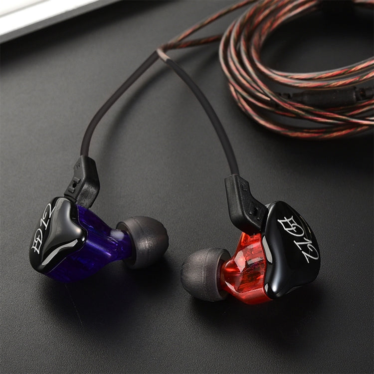 Auricular com Fio KZ ED12 Estilo Desportivo Intra-auricular com Jack 3,5mm e Controlo de Cabo, Comprimento do Cabo: 1,2m, ED12