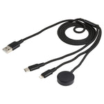 Para iPhone / Apple Watch Cabo de Carregamento Multifuncional 3 em 1 8 Pinos + Type-C / USB-C + Base de Carregamento Magnética, Comprimento: 1m, 3 em 1