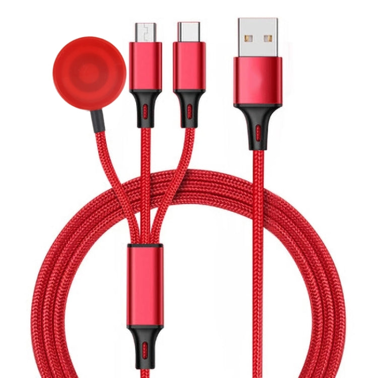 Para iPhone / Apple Watch Cabo de Carregamento Multifuncional 3 em 1 8 Pinos + Type-C / USB-C + Base de Carregamento Magnética, Comprimento: 1m, 3 em 1