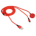 Para iPhone / Apple Watch Cabo de Carregamento Multifuncional 2 em 1 8 Pinos + Base de Carregamento Magnética, Comprimento: 1m, 2 em 1