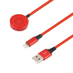 Para iPhone / Apple Watch Cabo de Carregamento Multifuncional 2 em 1 8 Pinos + Base de Carregamento Magnética, Comprimento: 1m, 2 em 1