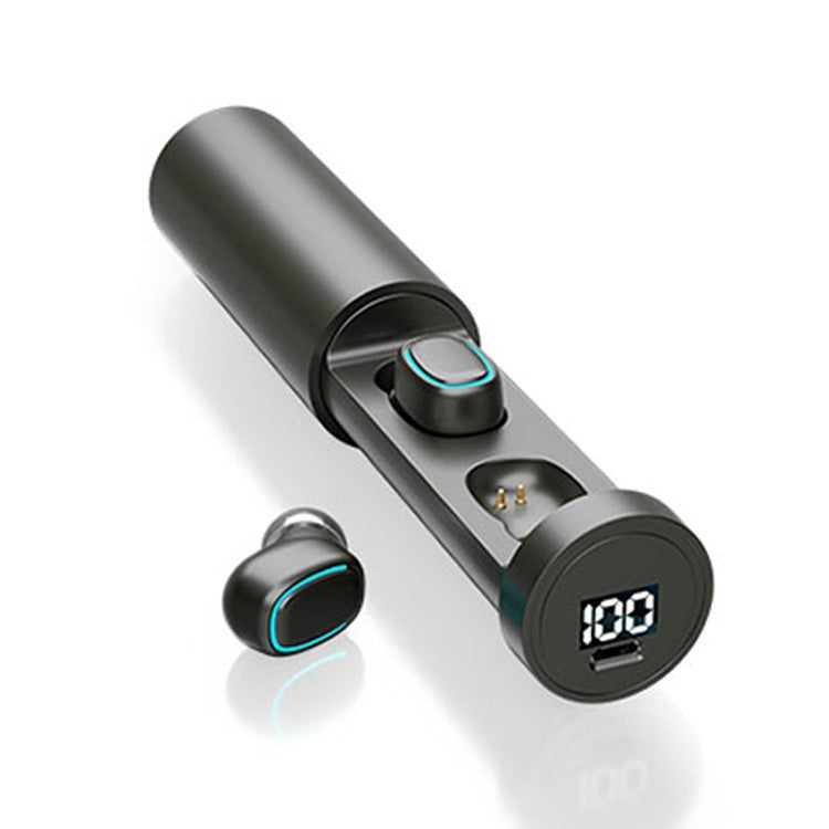 Auricular Bluetooth True Wireless C1 5.0 TWS com Display Digital Táctil Circular e Caixa de Carregamento, Chaminé Circular