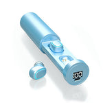 Auricular Bluetooth True Wireless C1 5.0 TWS com Display Digital Táctil Circular e Caixa de Carregamento, Chaminé Circular
