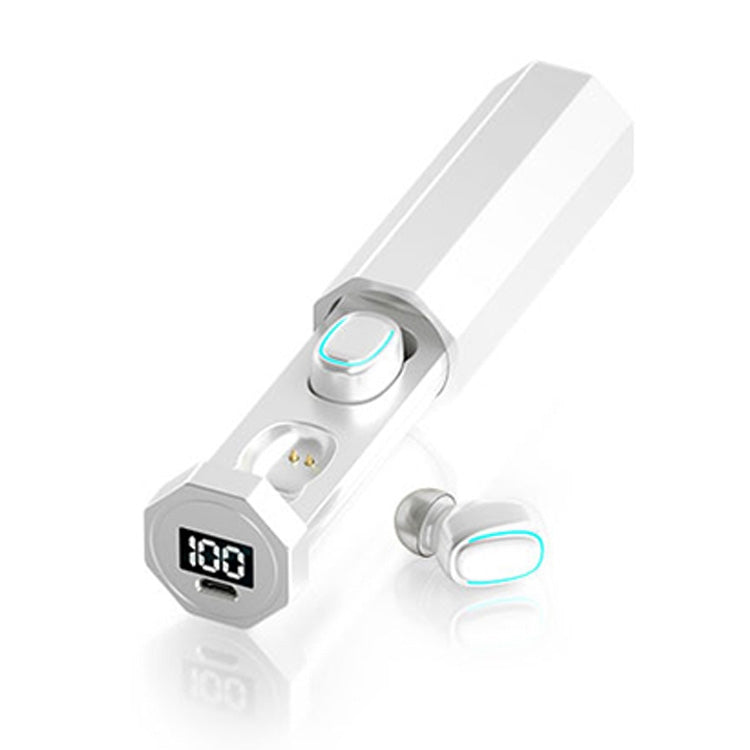 Auricular Bluetooth True Wireless C1 5.0 TWS com Display Digital Táctil Poligonal e Caixa de Carregamento, Poligonal
